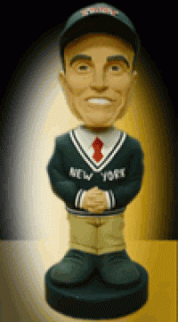 Even bobblehead Giuliani has a FDNY hat on.