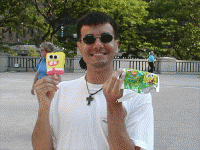 Jon got a Spongebob ice cream bar on Michigan Ave.