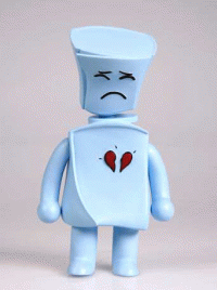 Apparently there's a whole set of these "Broken Heart" robots. They make me sad.